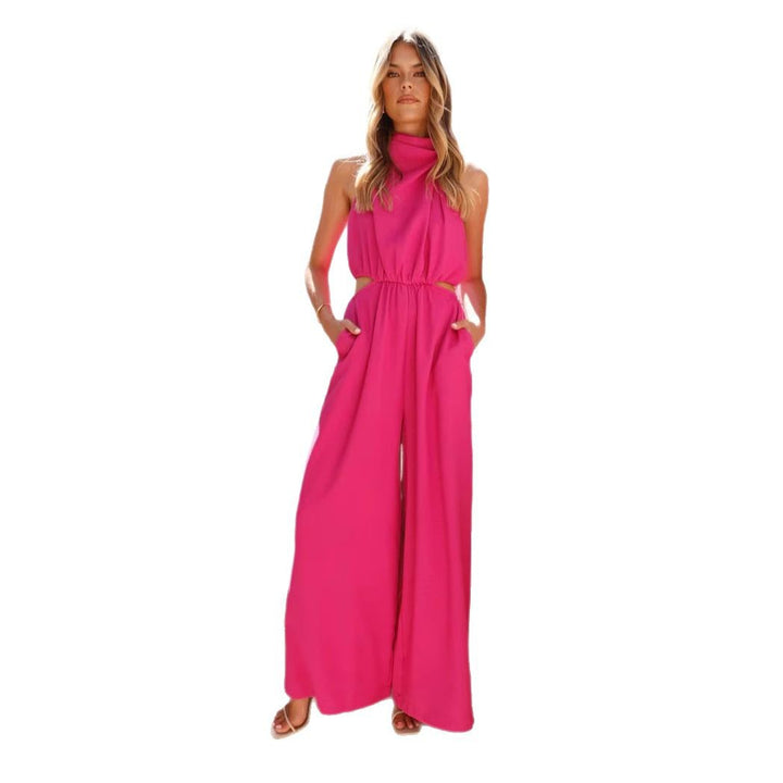 Kvinne jumpsuit med utskjæringer på siden og behagelig bredt ben design