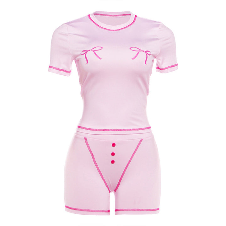 Damer Sporty Set med lekne detaljer Skjora