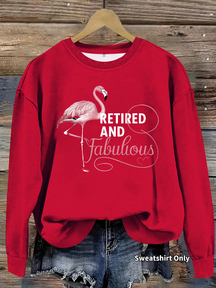 Kvinnenes sweatshirt med unik flamenco-motiv og inspirerende trykk Skjora