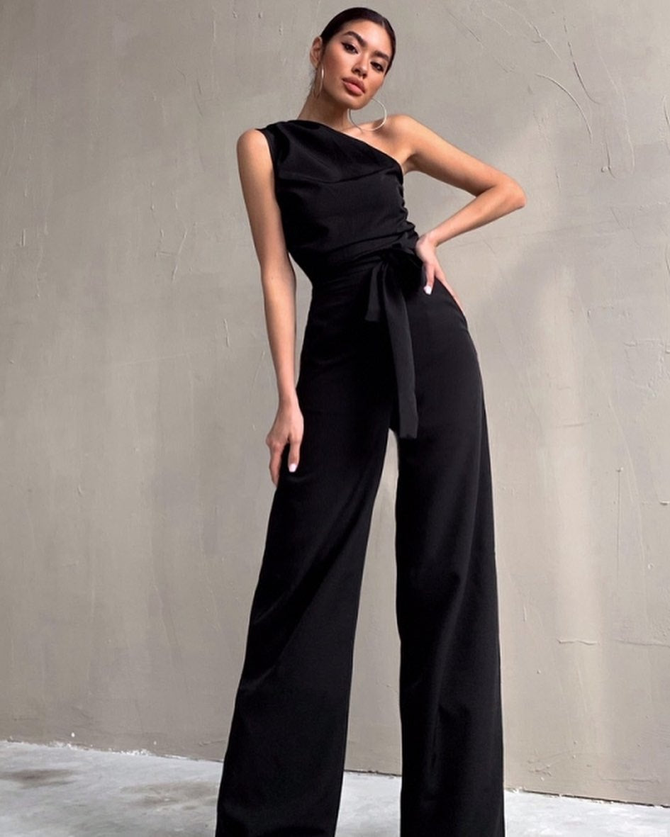 Dame En-Skulder Jumpsuit med vid ben Skjora