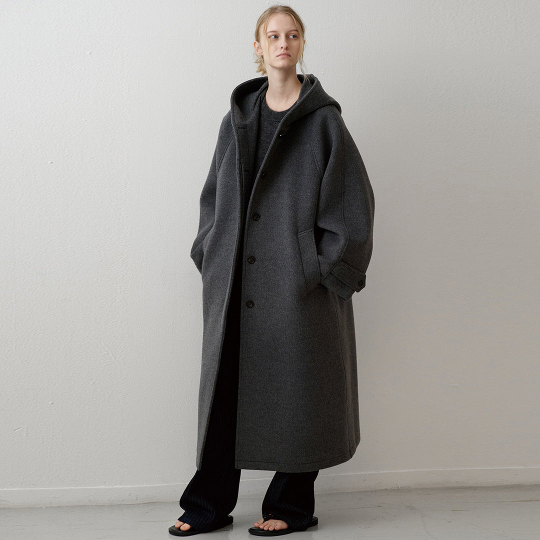 Dame Elegant Oversize-kåpe med hette og praktiske lommer Skjora