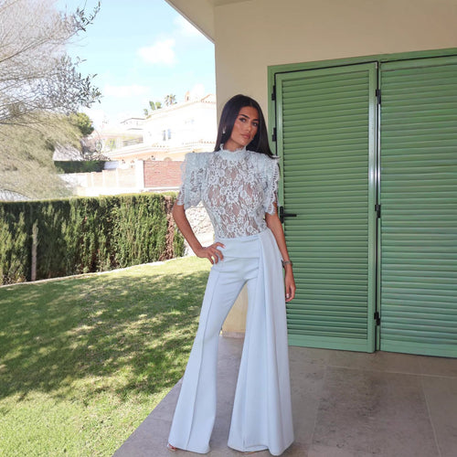 Dame Elegant Flared-Bukser med sidelangs Draperingseffekt Skjora
