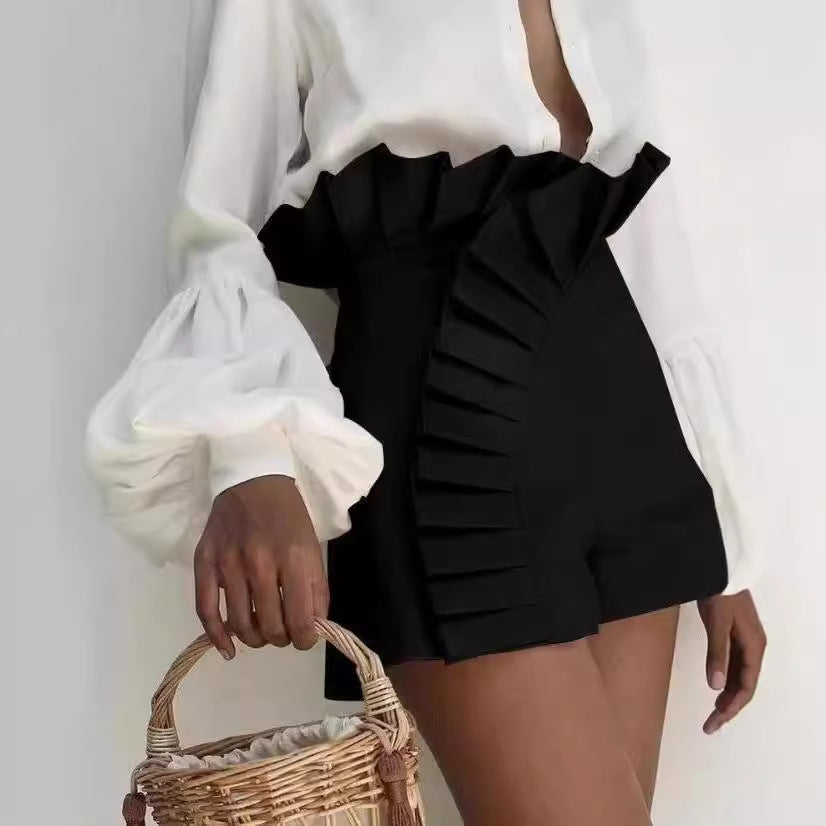 Dame volangshorts med asymmetrisk snitt Skjora