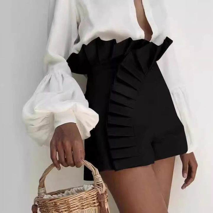 Dame volangshorts med asymmetrisk snitt Skjora