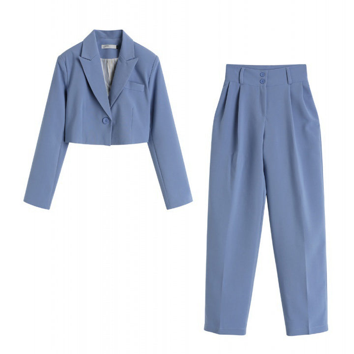Kvinne Elegant og Moderne Blazer-Bukse Sett Skjora