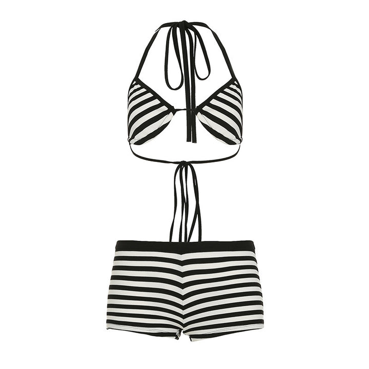 Dame trendy bikini-set med dypere utringning og justerbare stropper Skjora