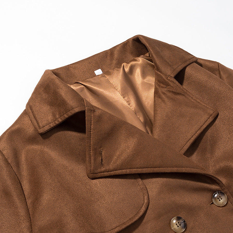 Damer Elegant Trench Coat laget av myk semsket imitasjon med praktisk belte og moteriktig snitt Skjora