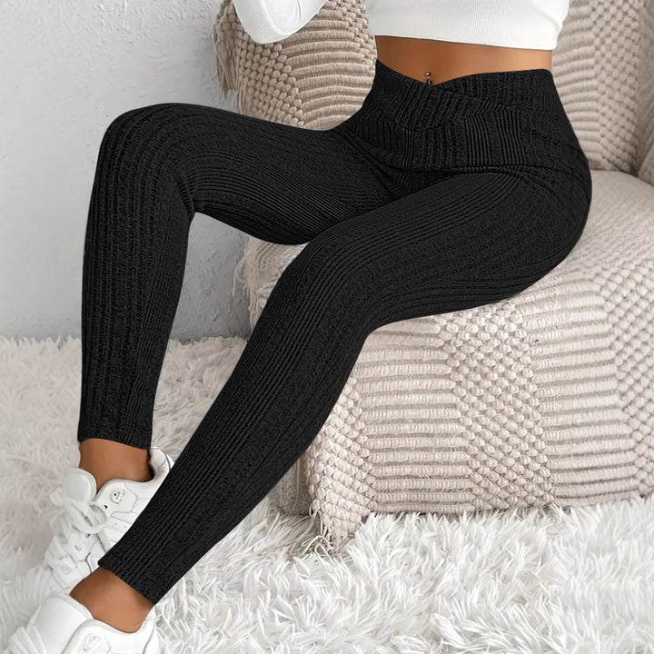Dameformede leggings med stilige stripete mønster Skjora