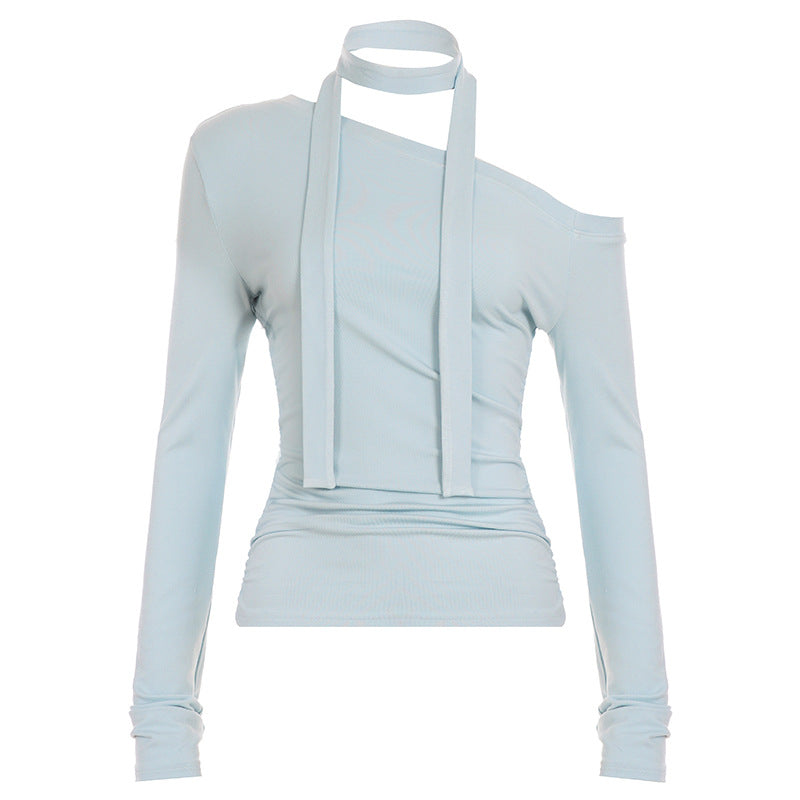 Dame Off-Shoulder Langermet med justerbar hals Skjora
