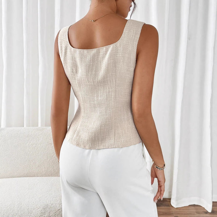 Damer Elegant skåret vest med knappdetalj Skjora