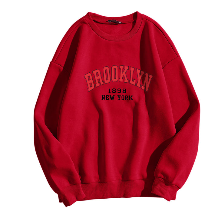 Dame avslappet oversized genser med Brooklyn-print Skjora