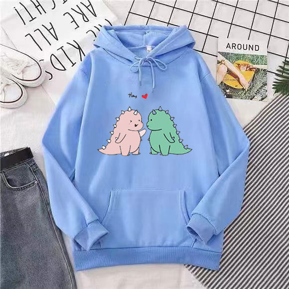 Damen Kapuzenpullover mit verspieltem Dinosaurier-Motiv Skjora