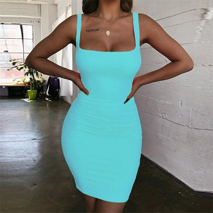 Dame Bodycon Minikjole med brede stropper og innsnevret silhuett Skjora