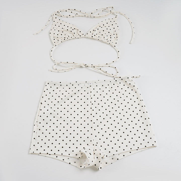 Dame Bikiniset laget av høykvalitets materiale med moderne prikkete design Skjora