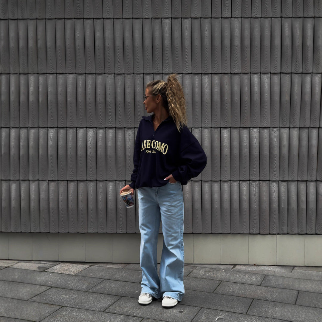 Kvinners uformelle zip genser i urban stil med logo print Skjora