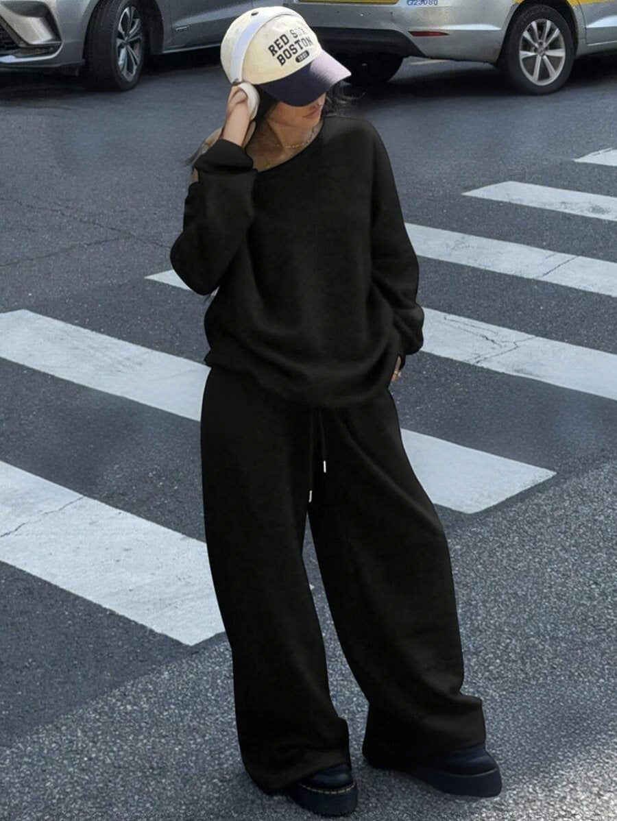 Women's Comfortable Oversized Sweatpants and Casual Sweater Heidi Fashion