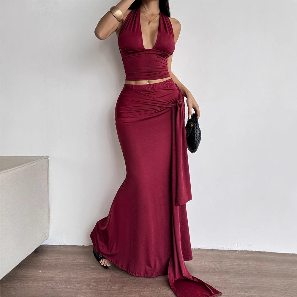 Women's Maxi Dress in Elegant Wrap Style Skjora