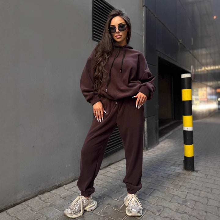 Damer koselig Relaxed-Fit treningsdress med elastisk liv og praktiske lommer Skjora