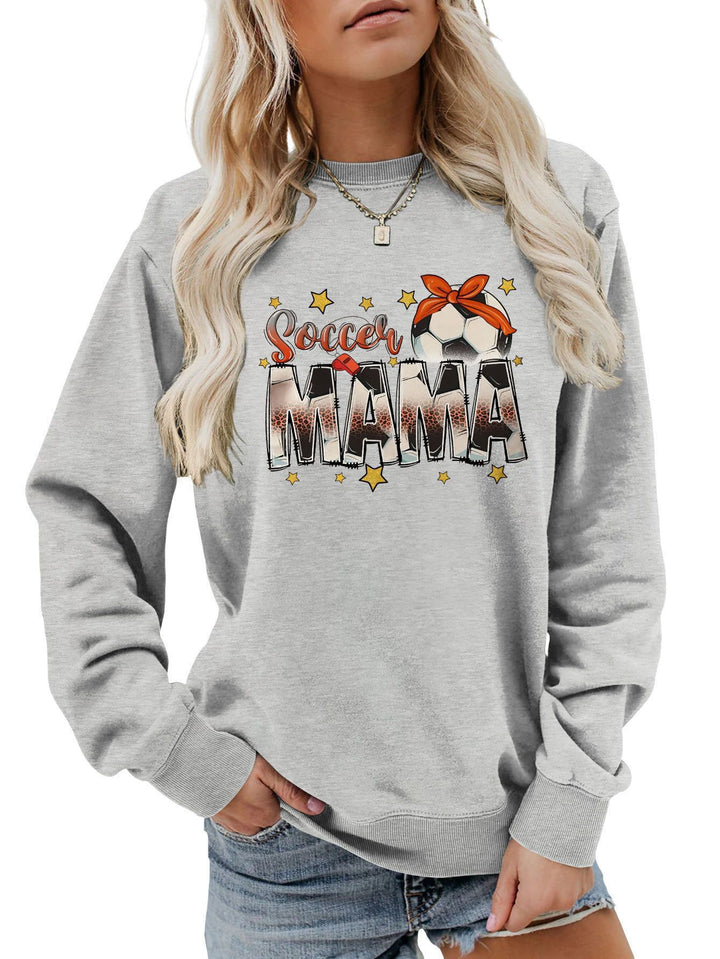 Dame sweatshirt med iøynefallende "Soccer Mama" trykk og komfortabel passform Skjora