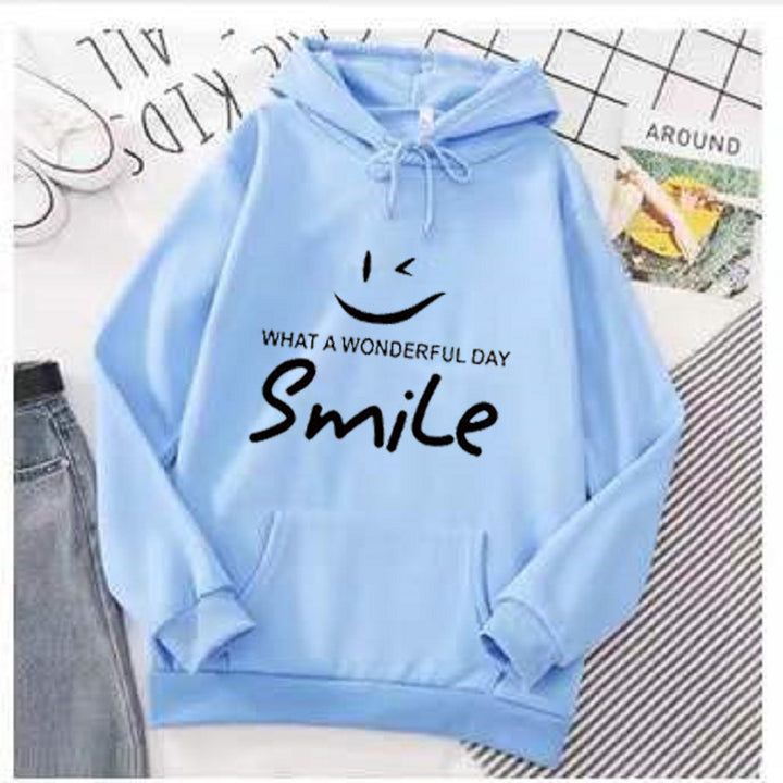 Dame hettegenser med gledelig smile-print Skjora