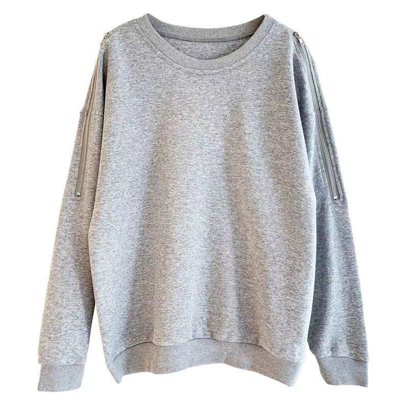 Kvinnes uformell oversized genser med åpne skuldre og moderne design