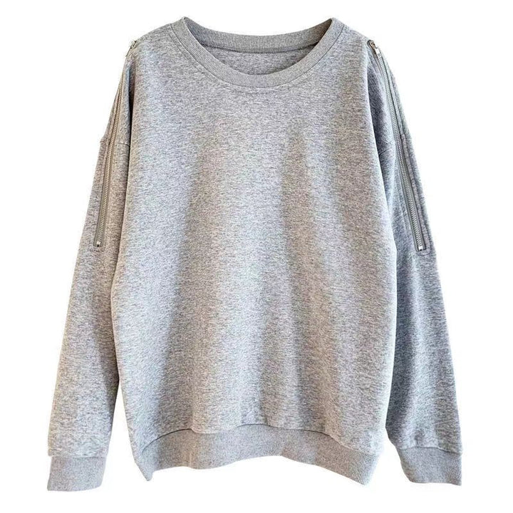 Kvinnes uformell oversized genser med åpne skuldre og moderne design