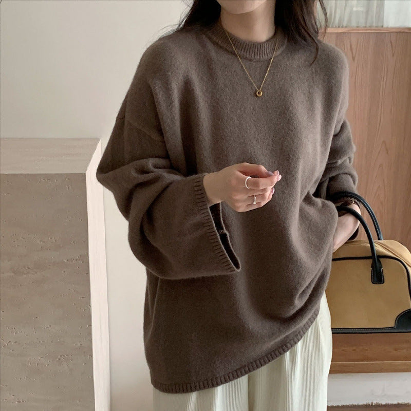 Dame oversized strikkegenser med vid snitt og fint materiale Skjora