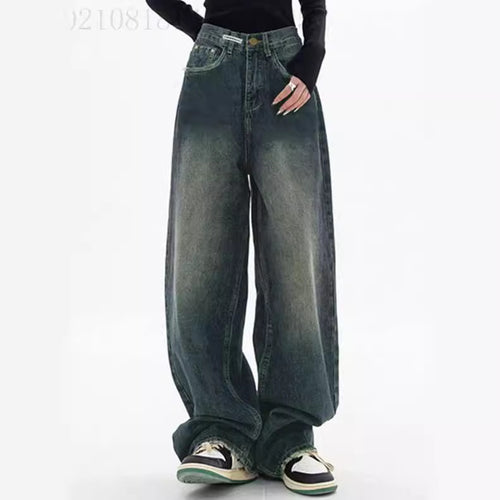 Dame brede høy midje jeans Skjora