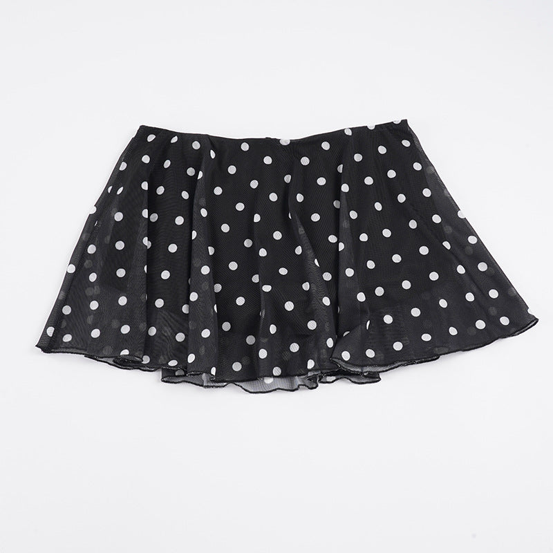 Damer luftig og stilig Polka Dot Mini Skjørt Skjora