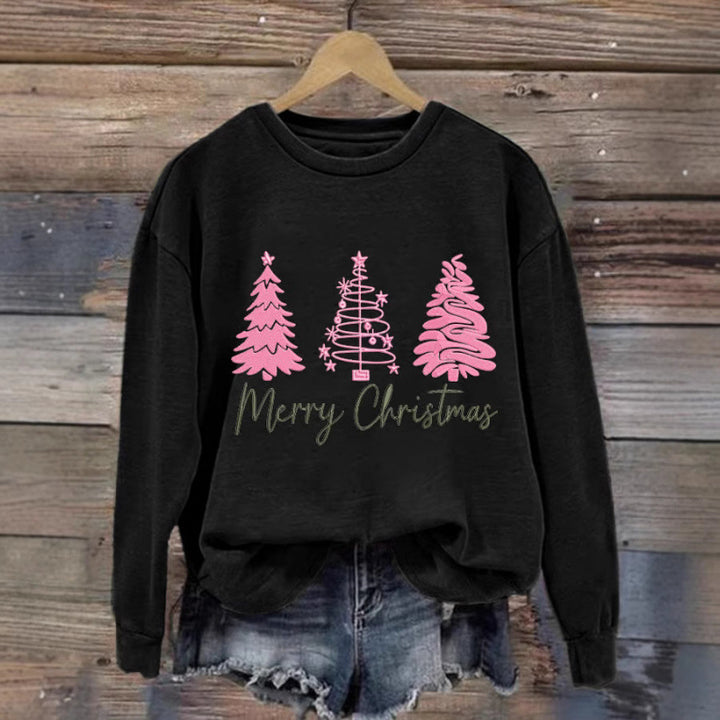 Kvinne komfortabel jule sweatshirt med festlig trykk Skjora
