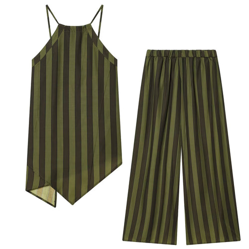 Damer elegante, vide bukser i moderne stripemønster Skjora