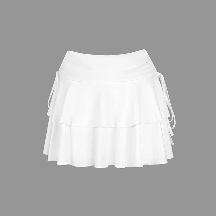 Damer Sporty Tennis skjørt med volang detaljer og sidesnor Skjora
