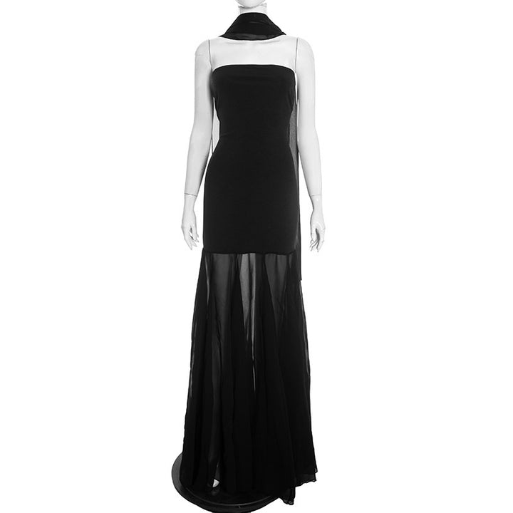 Damer Elegant kveldsdrakt med transparente draperinger Skjora