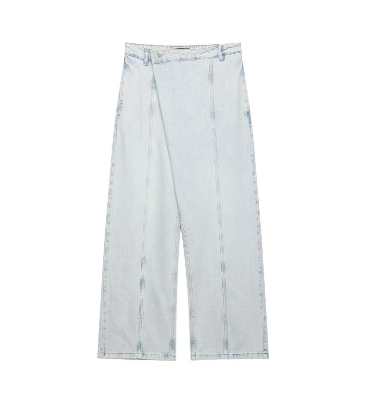 Dame Vidde Jeans i avslappet vindjakke-stil med utrolige sømmer Skjora