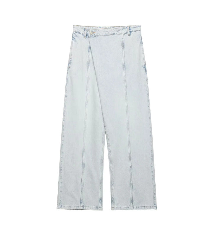 Dame Vidde Jeans i avslappet vindjakke-stil med utrolige sømmer Skjora