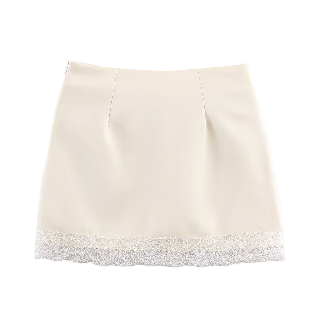 Damer elegant skjørt med blonder detaljer Skjora