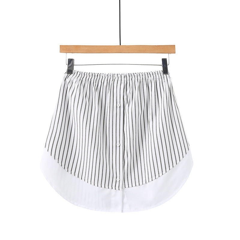 Dame skjorte med stripete design og asymmetrisk snitt Skjora
