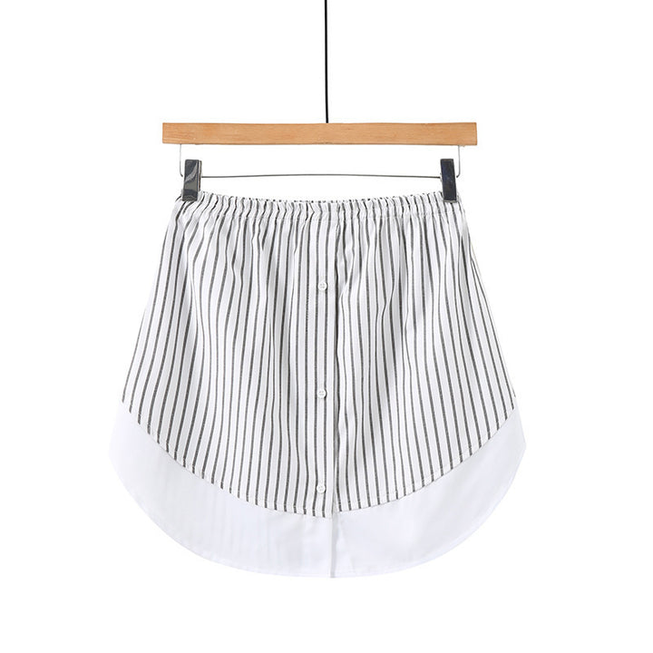 Dame skjorte med stripete design og asymmetrisk snitt Skjora