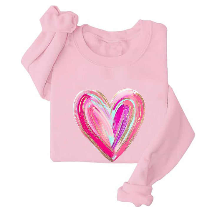 Kvinnenes sweatshirt med kreativ hjerte design Skjora