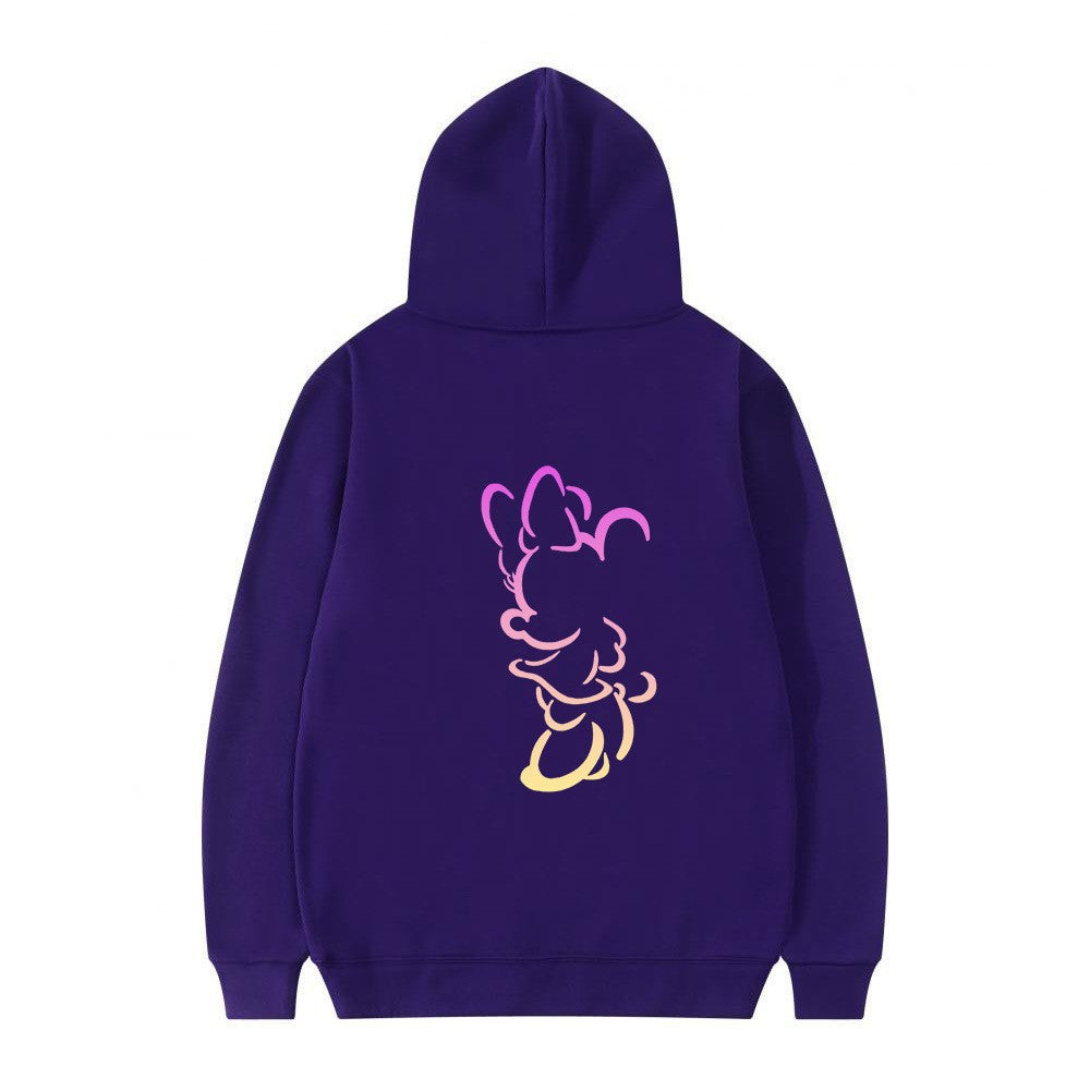 Dame hoodie med kunstnerisk skydesign og myk indre fôr Skjora