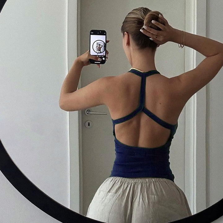 Dame Sportslig Tanktop med ryggfri utforming Skjora