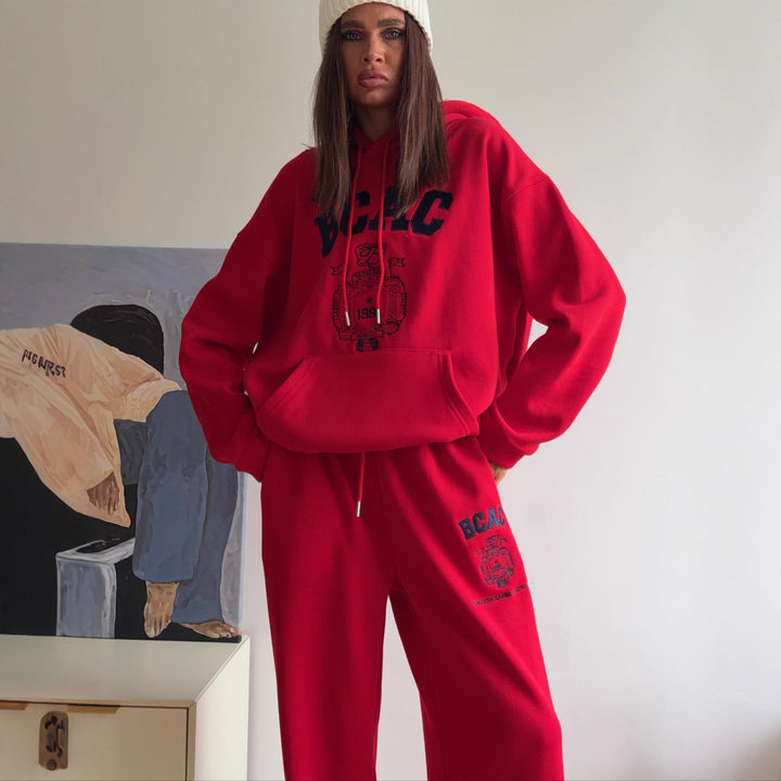 Damer Casual Oversized Genser og Løse Joggebukser Sett Skjora