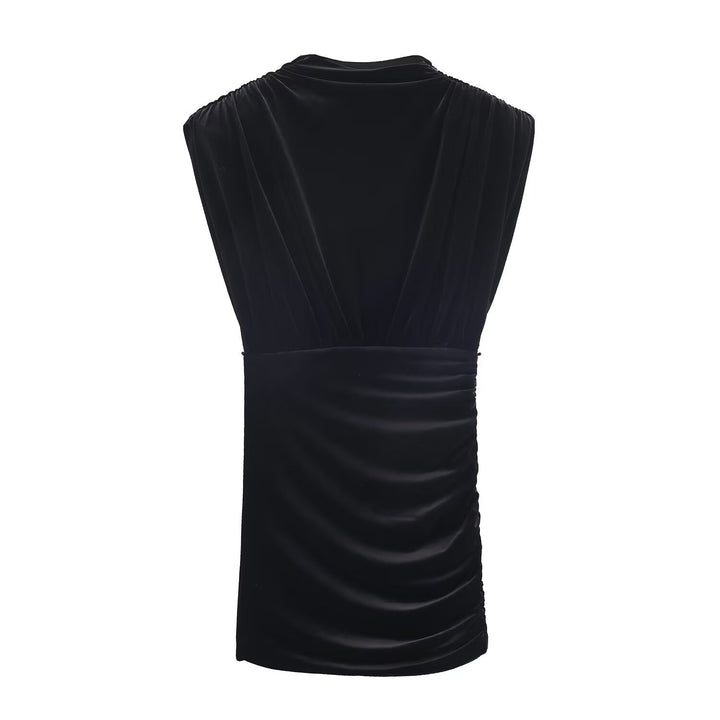 Women's elegant top with wrap design and luxurious draping Skjora