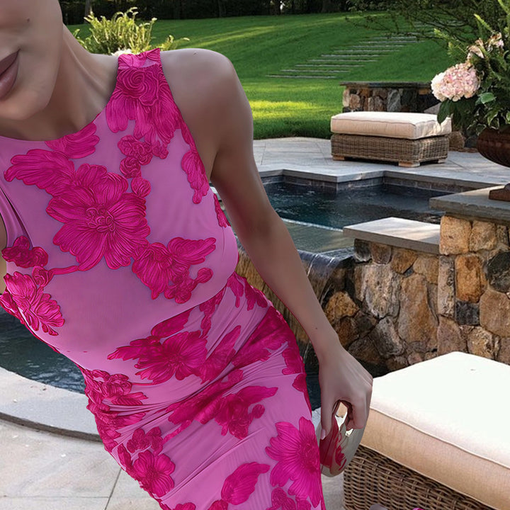 Dame Bodycon kjole med blomstermønster og elegant snitt Skjora