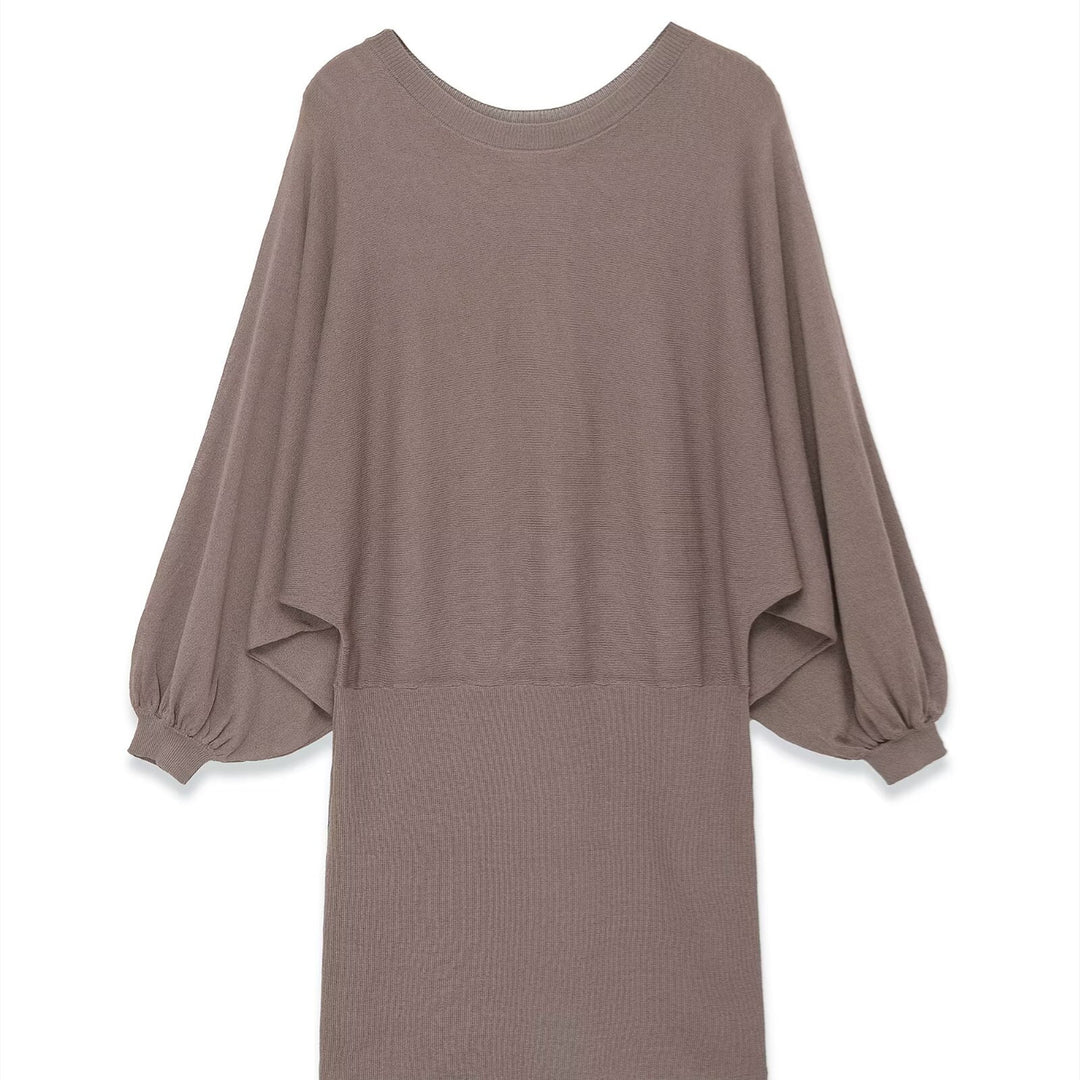 Women's airy dress with a wide cut and elegant puff sleeves Skjora