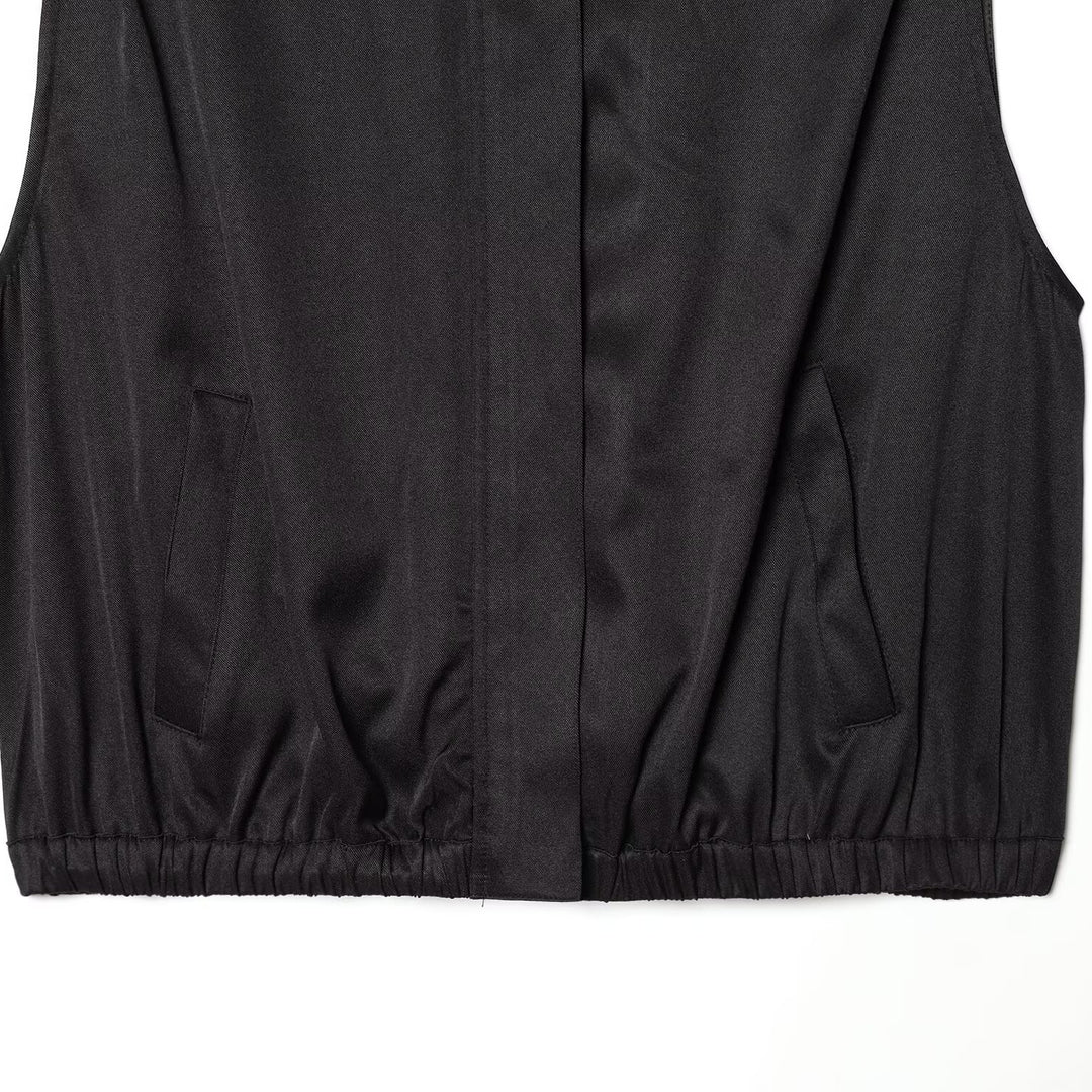 Dame ermeløs Utility Vest med sidelommer og elastisk belte Skjora