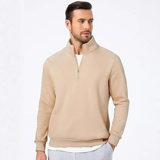 Herresweatshirt med halv glidelås og moderne snitt Skjora