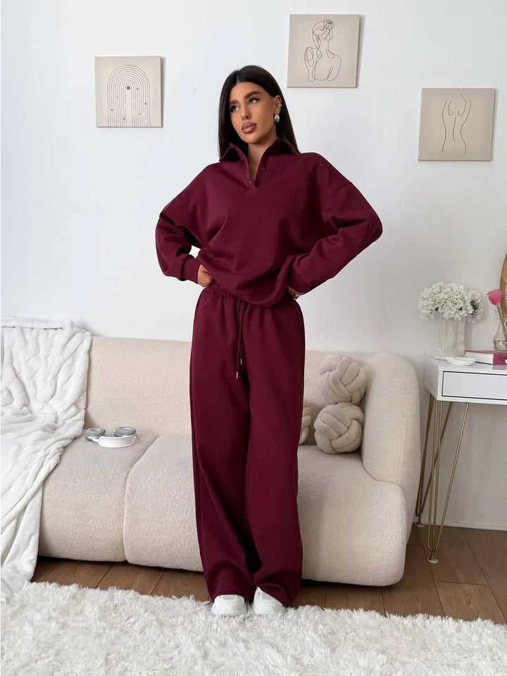 Dame casual hettegenser sett med løst snitt og elastisk liv Skjora