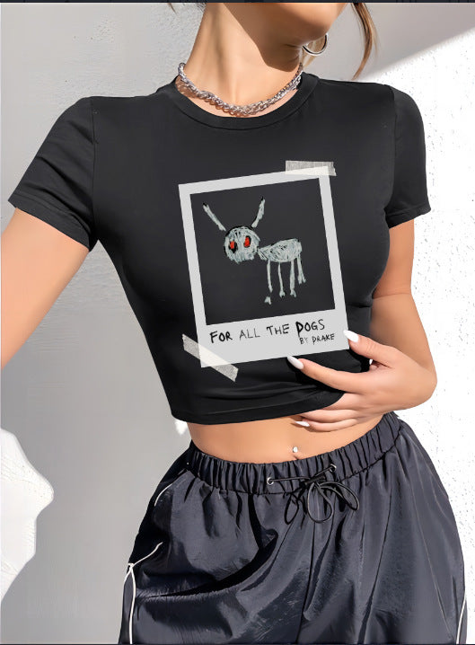 Dame Crop-Top med innovativt spindelnett-design Skjora