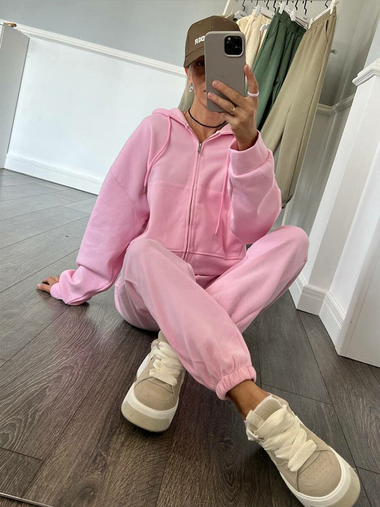 Dame tracksuit med hette og elastiske mansjetter Skjora